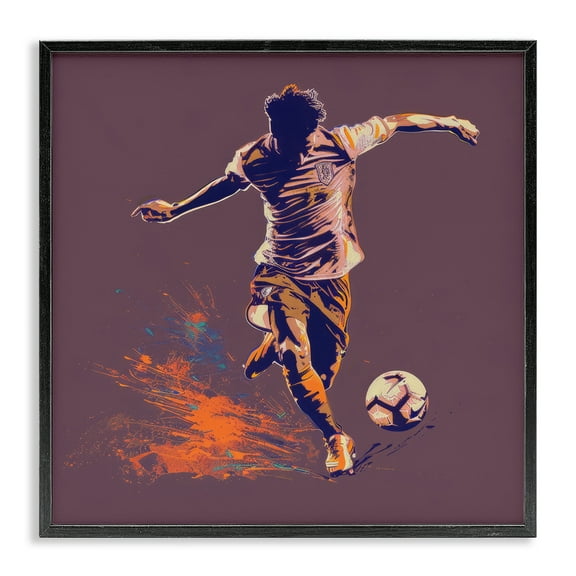 Stupell Industries Winning Goal Abstract Athlete Sports Painting Black Framed Art Print Wall Art, 12 x 12