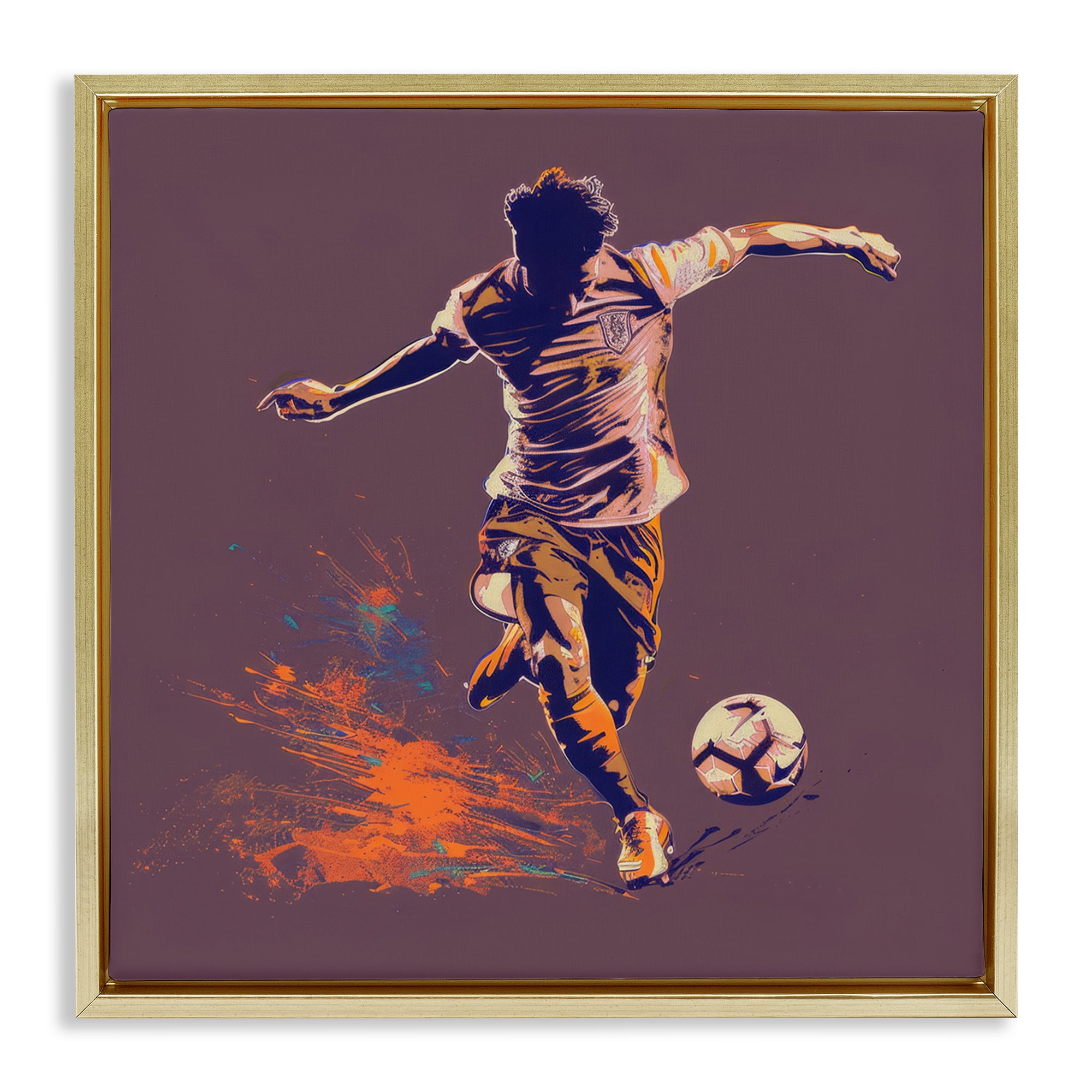 Stupell Industries Winning Goal Abstract Athlete Sports Painting Gold Floater Framed Canvas Art Print Wall Art, 18 x 18