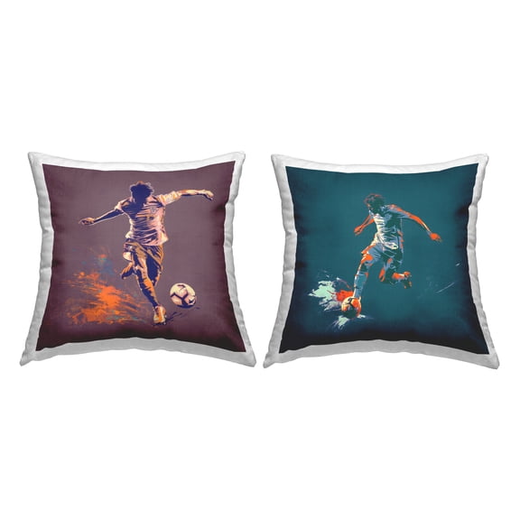Stupell Industries Winning Goal Soccer Kick Decorative Printed Throw Pillow Design by Lazar Studio.
