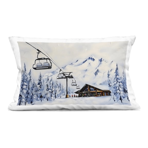 Stupell Industries Winter Adventure Ski Lift Decorative Printed Throw Pillow, design by Arlington Prints