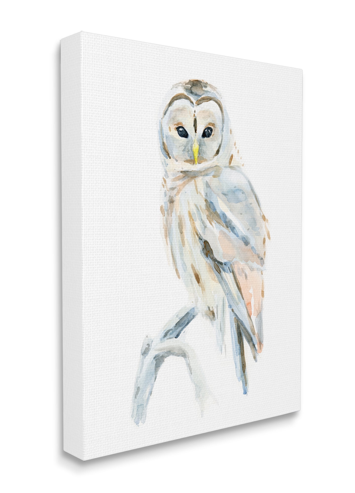 Stupell Industries Winter Artic Owl Portrait Perched on Tree Branch Canvas Wall Art, 36 x 48, Design by Annie Warren