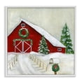 thumbnail image 1 of Stupell Industries Winter Barn Scenery Holiday Painting White Framed Art Prints Wall Art, 12 x 12, 1 of 10