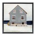 thumbnail image 1 of Stupell Industries Winter Beach House Landscape Nature Painting Black Floater Framed Canvas Art Print Wall Art, 25 x 25, 1 of 9