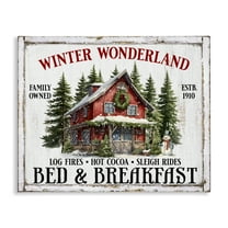 Stupell Industries Winter Bed & Breakfast Holiday Painting Gallery Wrapped Canvas Art Prints Wall Art, 20 x 16