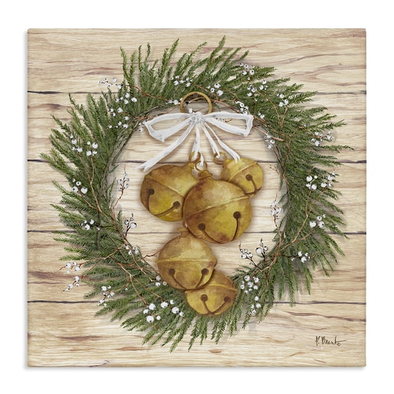 Stupell Industries Traditional Winter Bells Wreath Canvas Art, 24 x 24, by Paul Brent