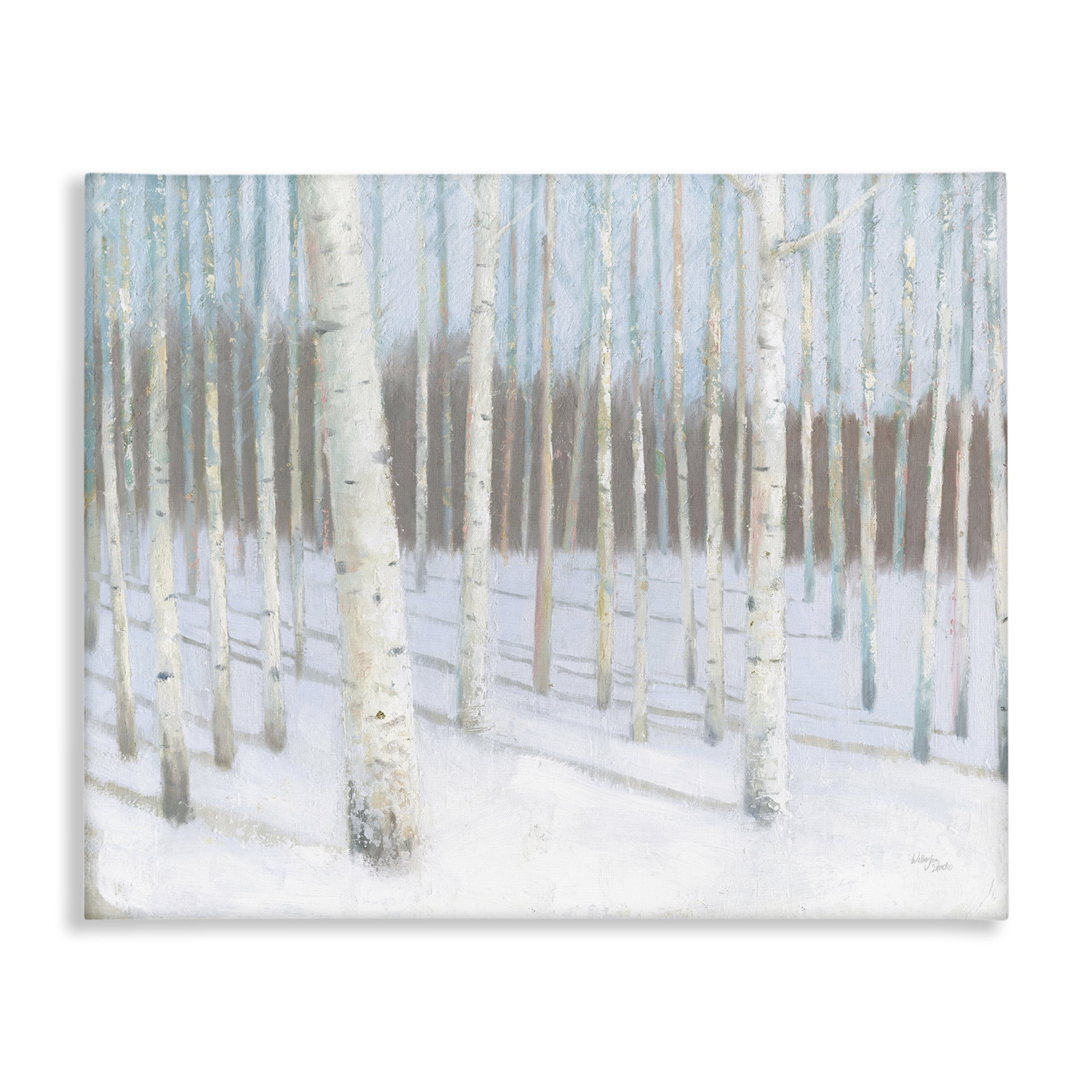 Stupell Industries Winter Birch Forest Landscape & Nature Painting Wrapped Canvas Art Print Wall Art, 40 x 30