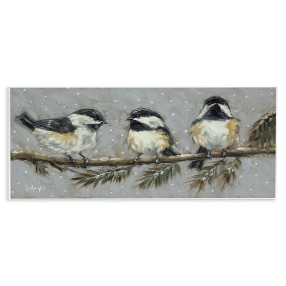 Stupell Industries Winter Bird Trio Animals & Insects Painting Unframed Art Print Wall Art, 17 x 7