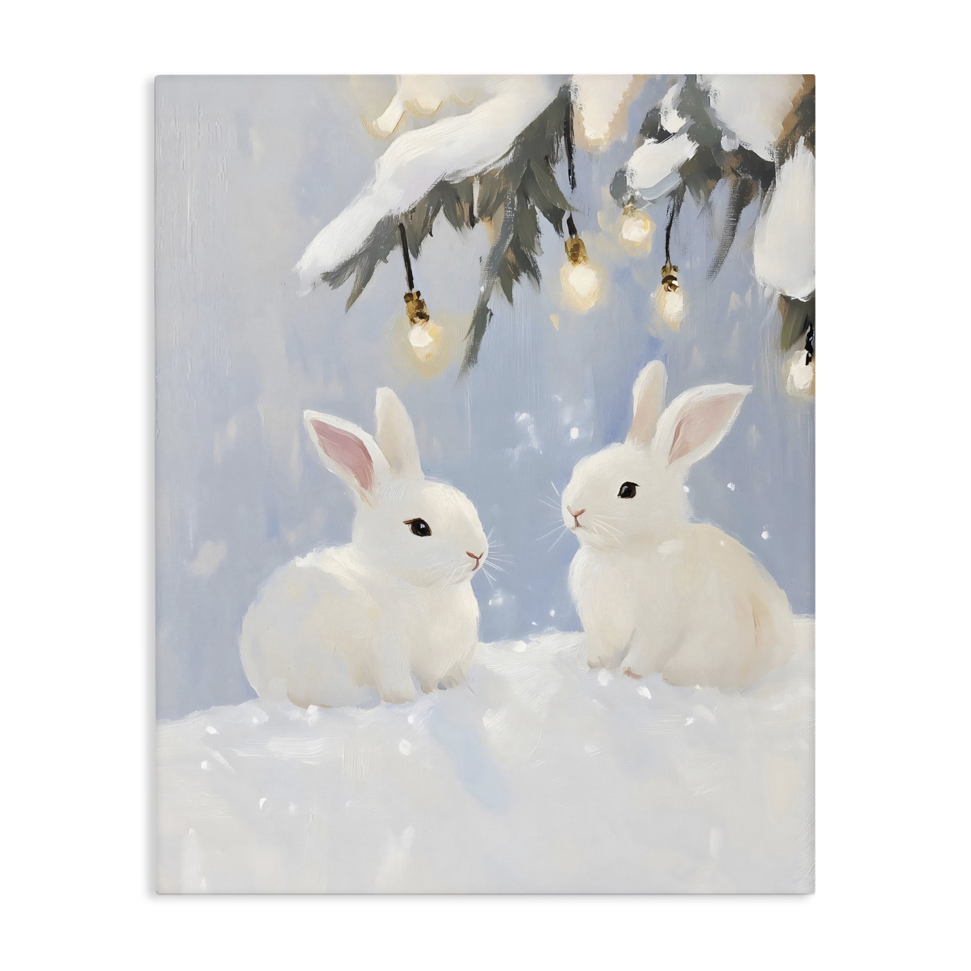 Stupell Industries Winter Bunnies Under Twinkling Lights Canvas Wall Art, design by The Prints Vibe