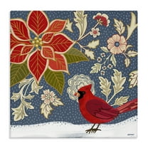Stupell Industries Winter Cardinal in Snow Animals & Insects Painting Gallery Wrapped Canvas Art Print Wall Art, 17 x 17