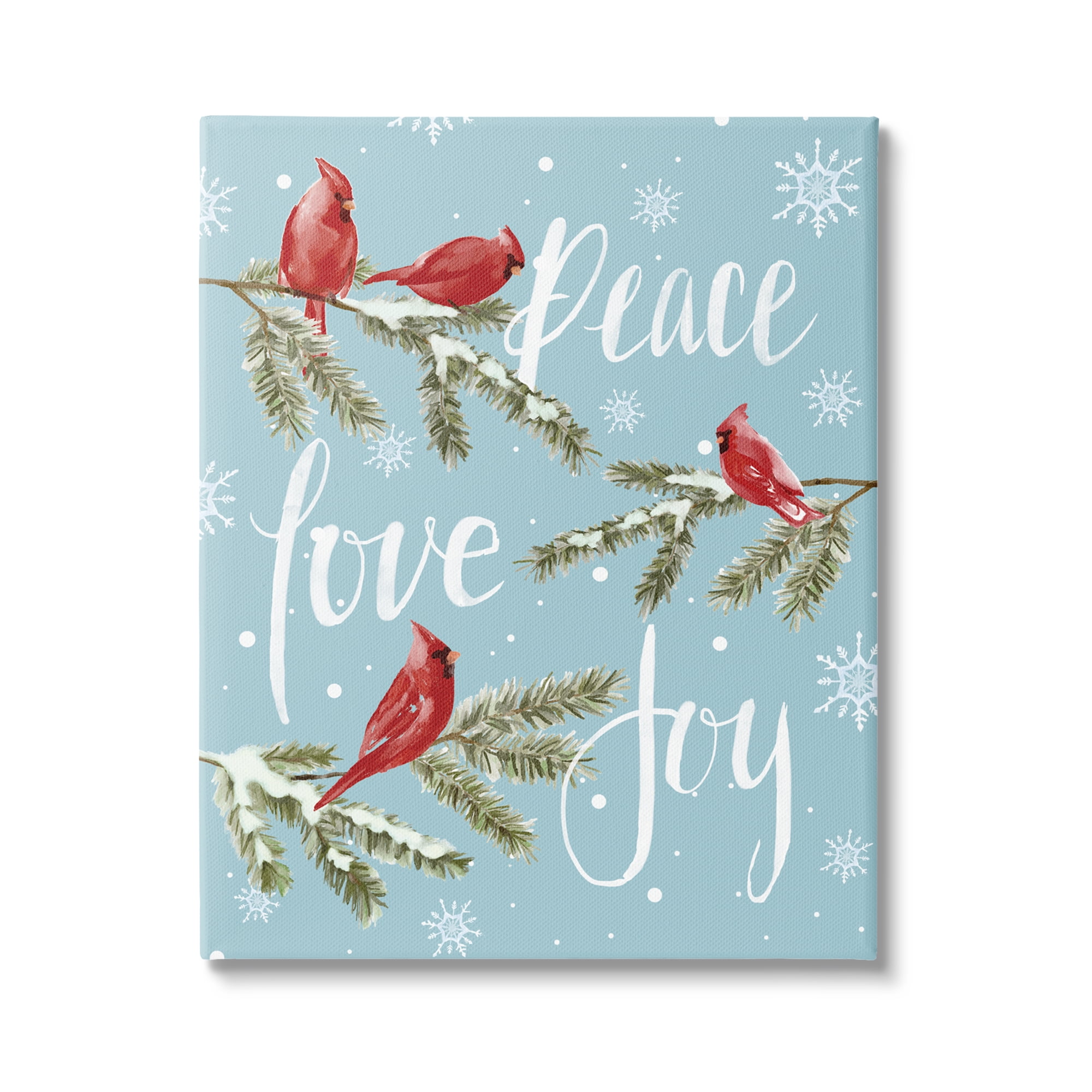 Stupell Industries Winter Cardinals Perched Holiday Painting Gallery Wrapped Canvas Print Wall Art, 36 x 48