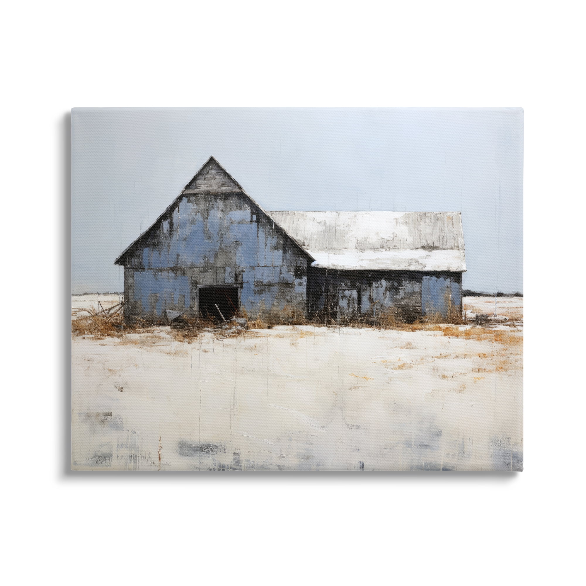 Stupell Industries Winter Country Barn Landscape Painting Gallery Wrapped Canvas Art Print Wall Art, 48 x 36