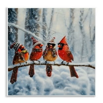 Stupell Industries Winter Dressed Cardinals Wall Plaque Art design by Jim Baldwin, 12 x 12