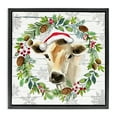 thumbnail image 1 of Stupell Industries Winter Farmhouse Cow Wreath Holiday Painting Black Floater Framed Canvas Art Print Wall Art, 18 x 18, 1 of 2