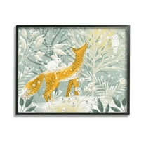 Stupell Industries Winter Forest Animals Animals & Insects Painting Black Framed Art Print Wall Art, 14 x 11