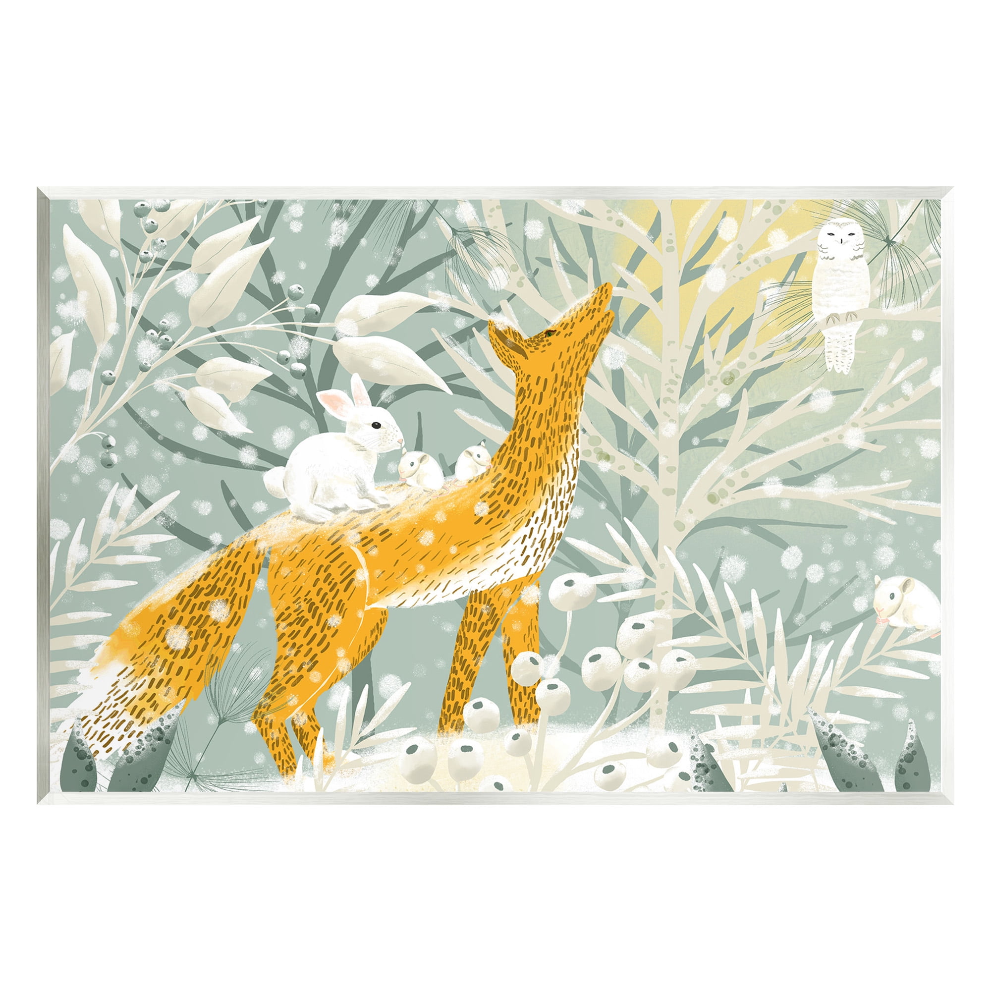 Stupell Industries Winter Forest Animals Animals & Insects Painting Unframed Art Print Wall Art, 15 x 10