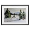thumbnail image 1 of Stupell Industries Transitional Winter Forest Frosty Hills Black Framed Print Under Glass, 20 x 14, by Petals Prints Design, 1 of 8