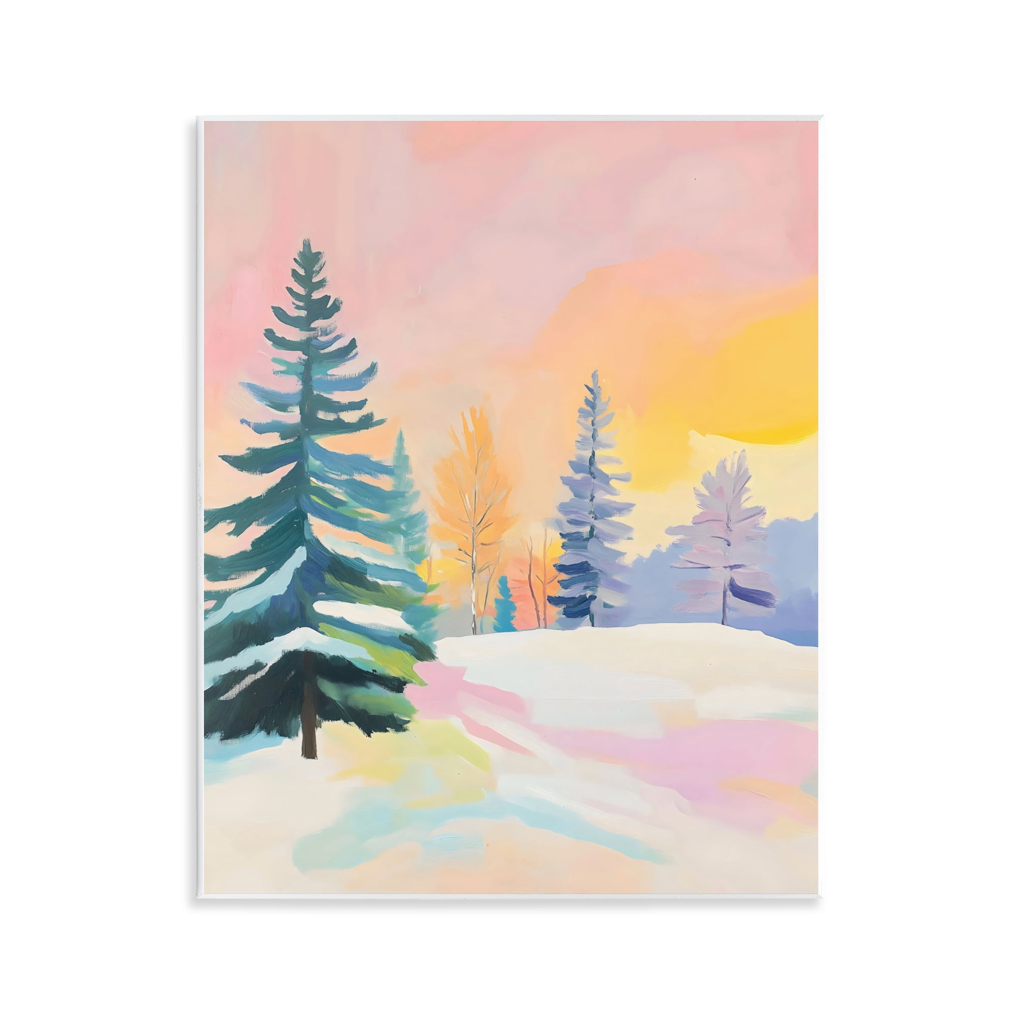 Stupell Industries Winter Forest Snowscape in Pastels Wall Plaque Art, design by The Prints Vibe