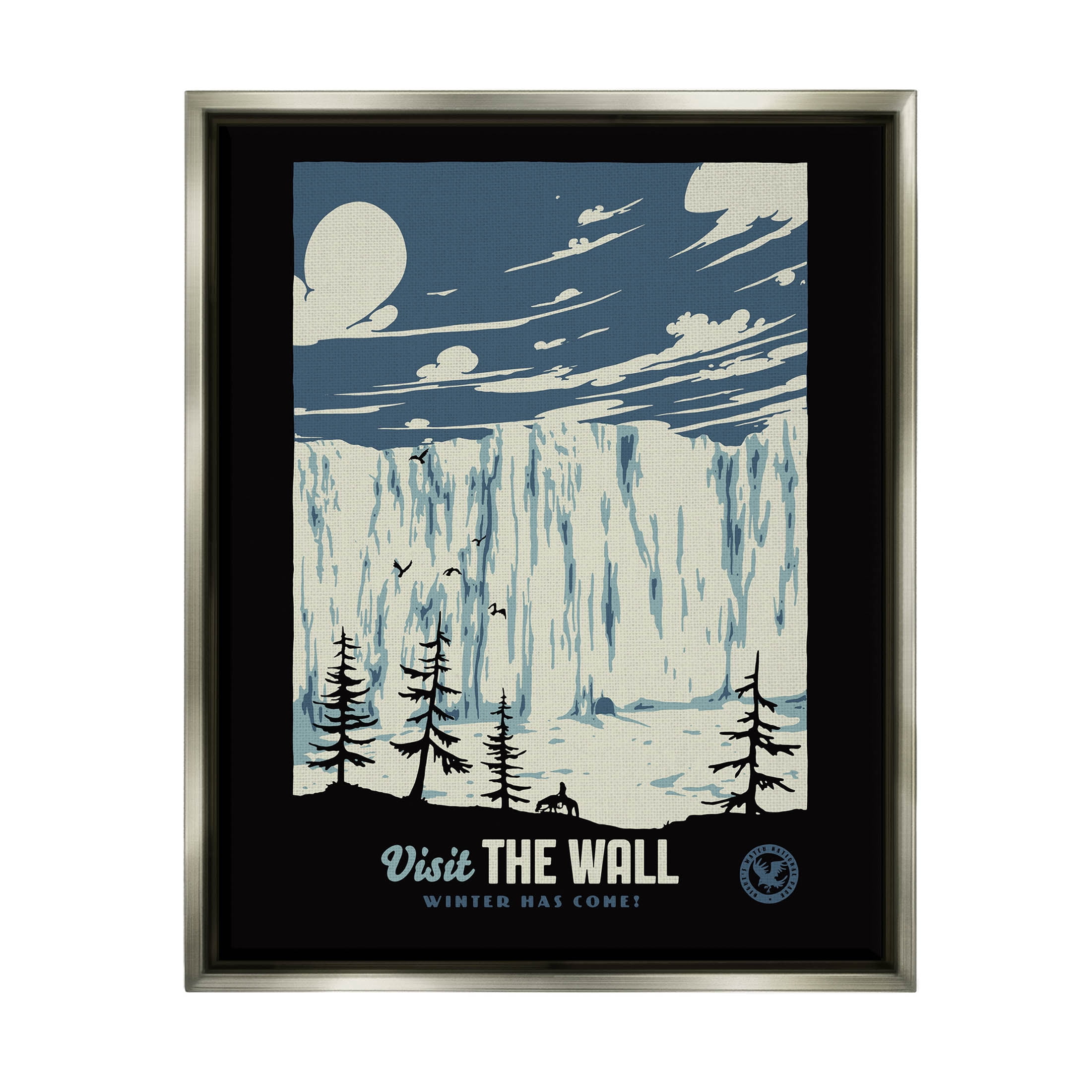 Stupell Industries Winter Has Come Fantasy Landscape Graphic Art Luster Gray Floating Framed Canvas Print Wall Art, Design by Matheus Lopes Castro