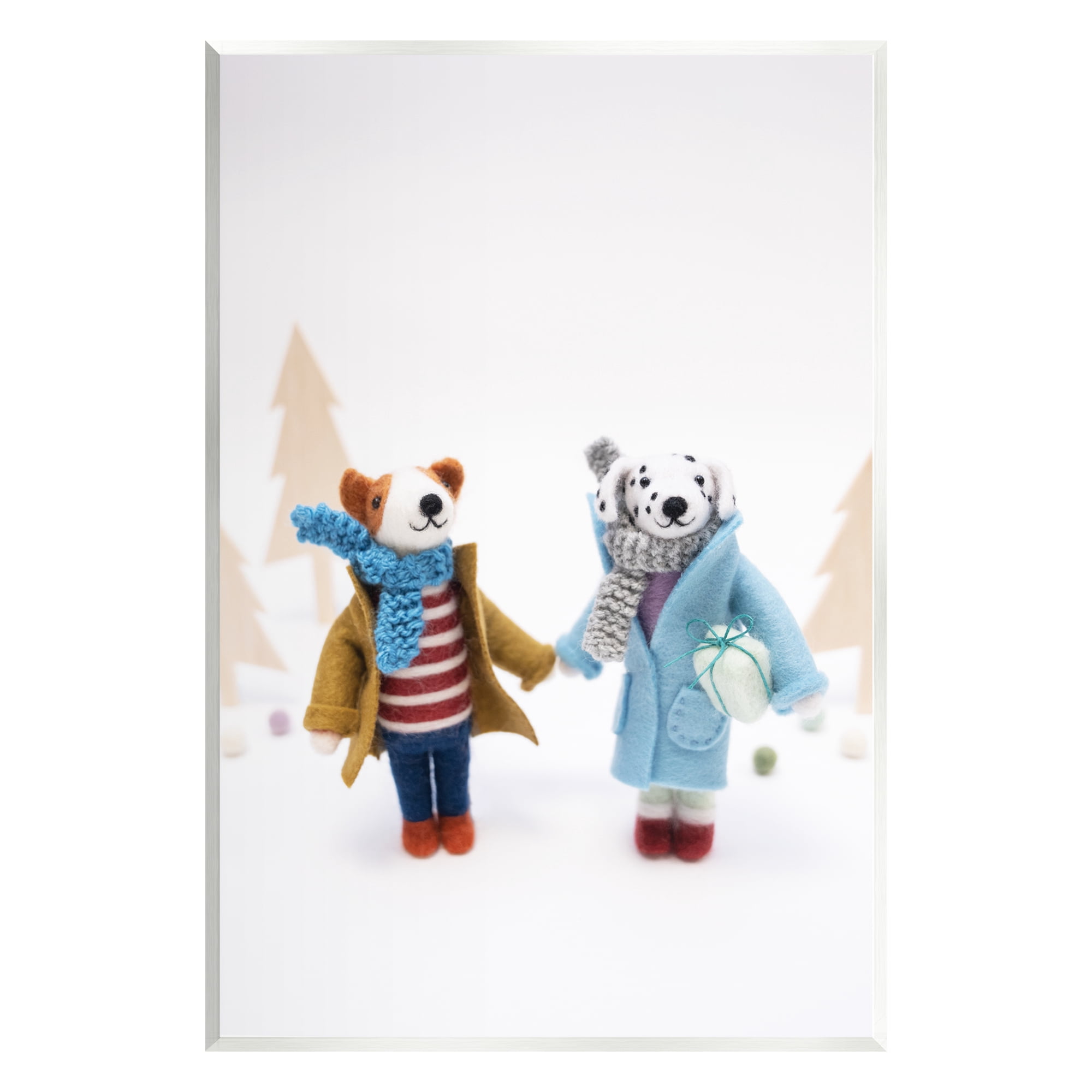 Stupell Industries Winter Holiday Gifts Dog Couple Holiday Photography Unframed Art Print Wall Art