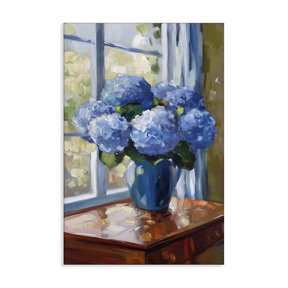 Stupell Industries French Country Winter Hydrangeas by Window Canvas Art, 24 x 36, by Creative Studio