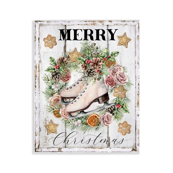 Stupell Industries Winter Ice Skates Holiday Painting Unframed Art Prints Wall Art, 11 x 14
