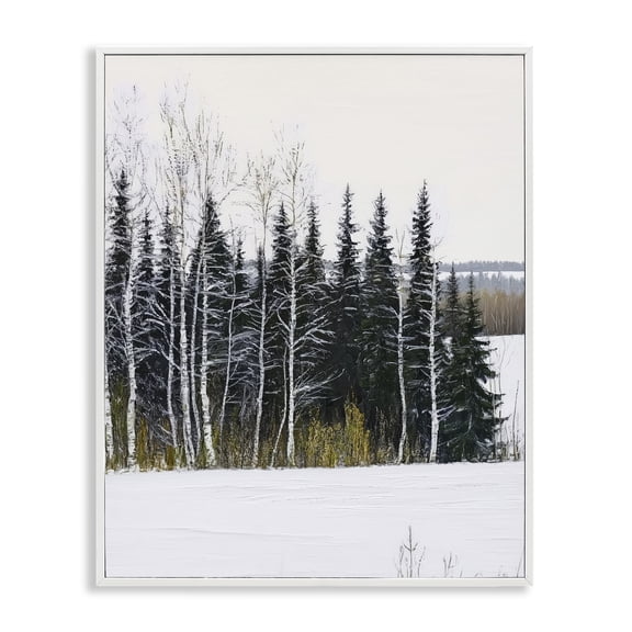 Stupell Industries Winter Landscape Grove White Framed Giclee Art, design by Arlington Prints