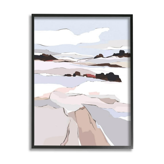 Stupell Industries Winter Mountain Abstract Landscape Graphic Art Black Framed Art Print Wall Art, Design by Nikita Jariwala
