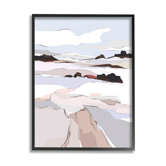 Stupell Industries Winter Mountain Abstract Landscape Graphic Art Black Framed Art Print Wall Art, Design by Nikita Jariwala