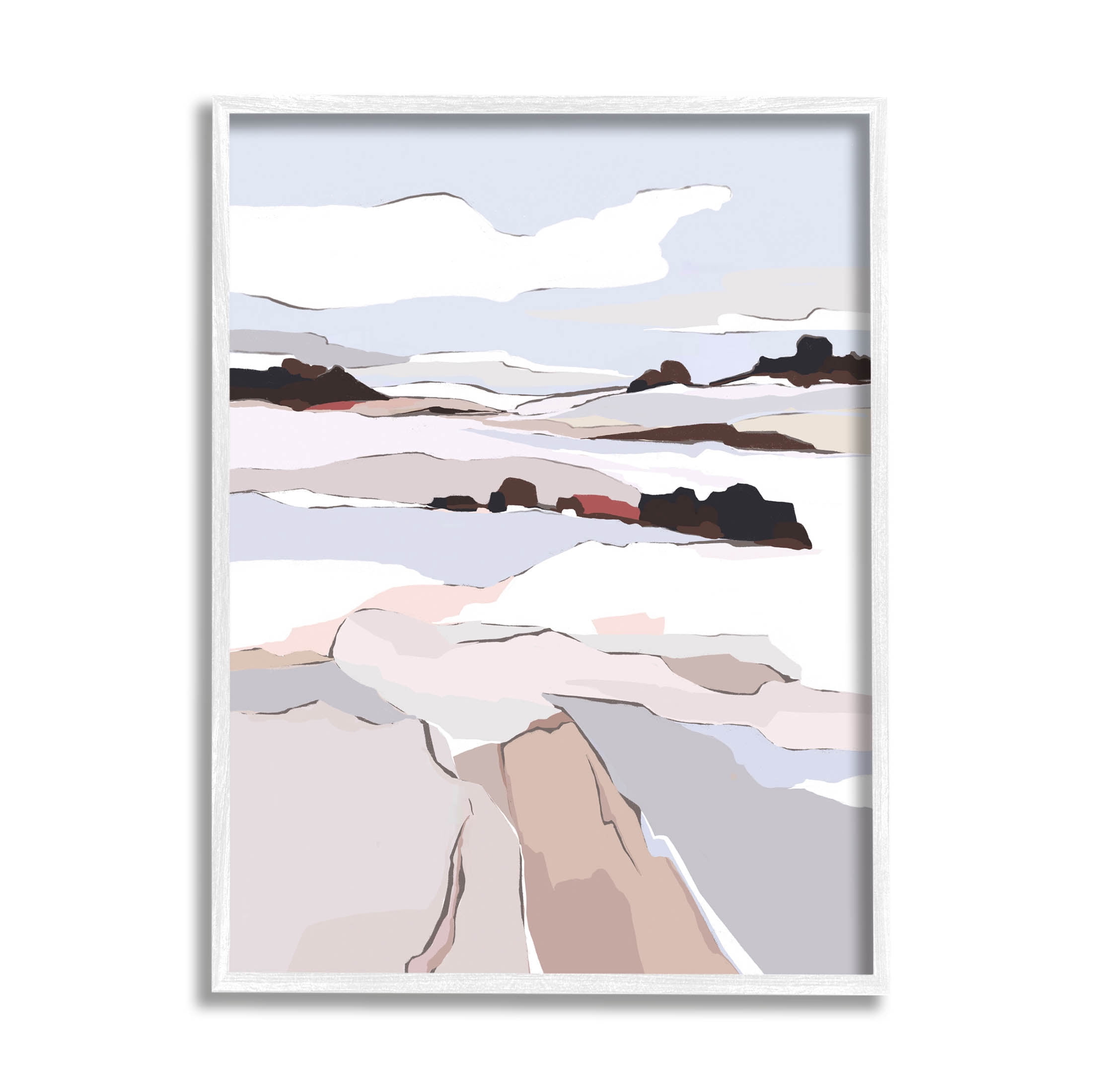 Stupell Industries Winter Mountain Abstract Landscape Graphic Art White Framed Art Print Wall Art, Design by Nikita Jariwala