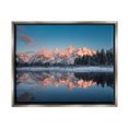 thumbnail image 1 of Stupell Industries Winter Mountains Reflection Landscape Photography Gray Floater Framed Canvas Art Print Wall Art, 31 x 25, 1 of 10