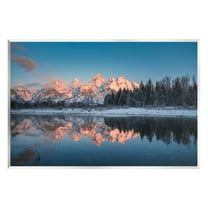 Stupell Industries Winter Mountains Reflection Landscape Photography Unframed Art Print Wall Art, 15 x 10