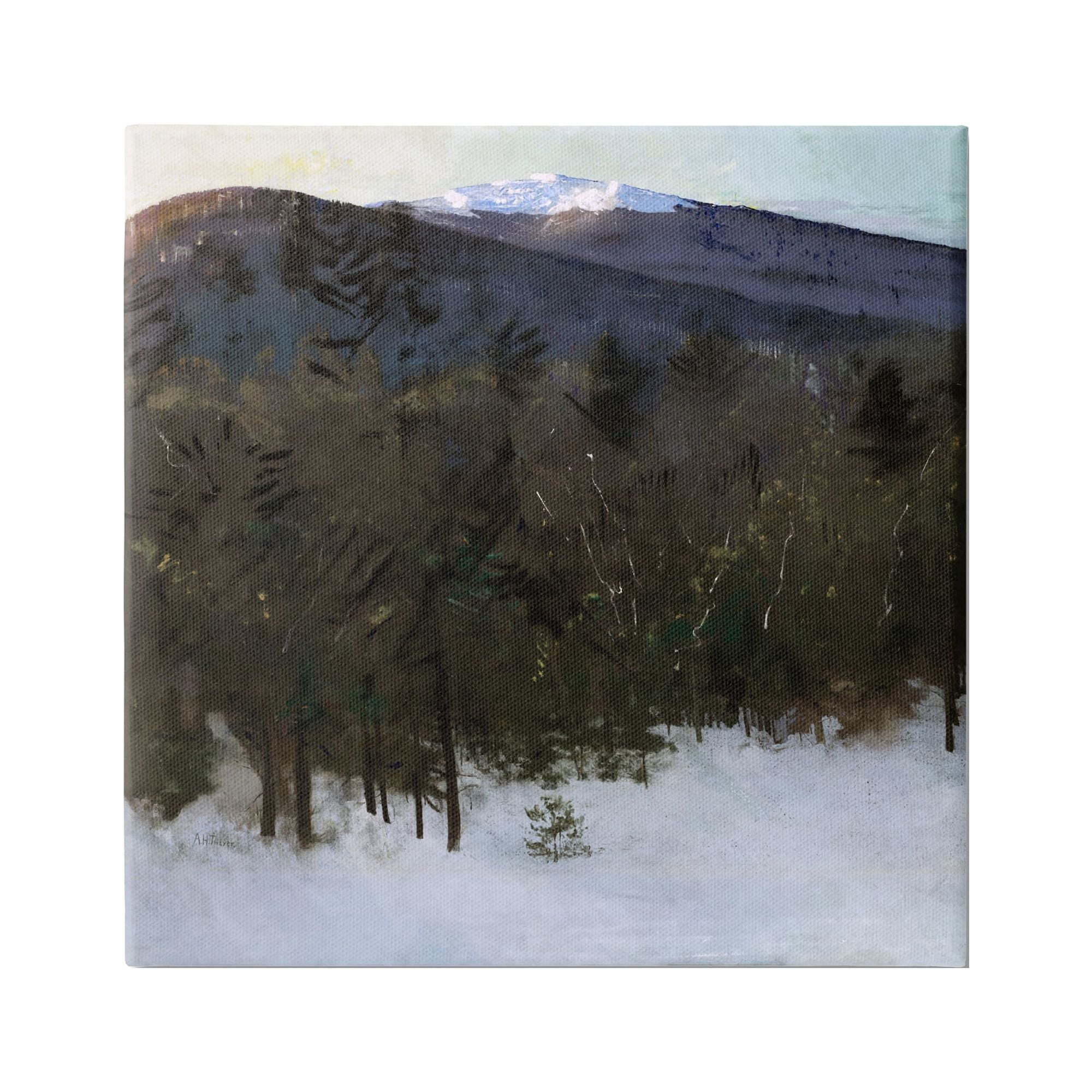 Stupell Industries Winter Nature Painting Landscape Painting Gallery Wrapped Canvas Art Print Wall Art, 17 x 17