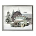 thumbnail image 1 of Stupell Industries Winter Rural Vintage Truck & Barn Transportation Painting Gray Floater Framed Canvas Art Print Wall Art, 31 x 25, 1 of 9