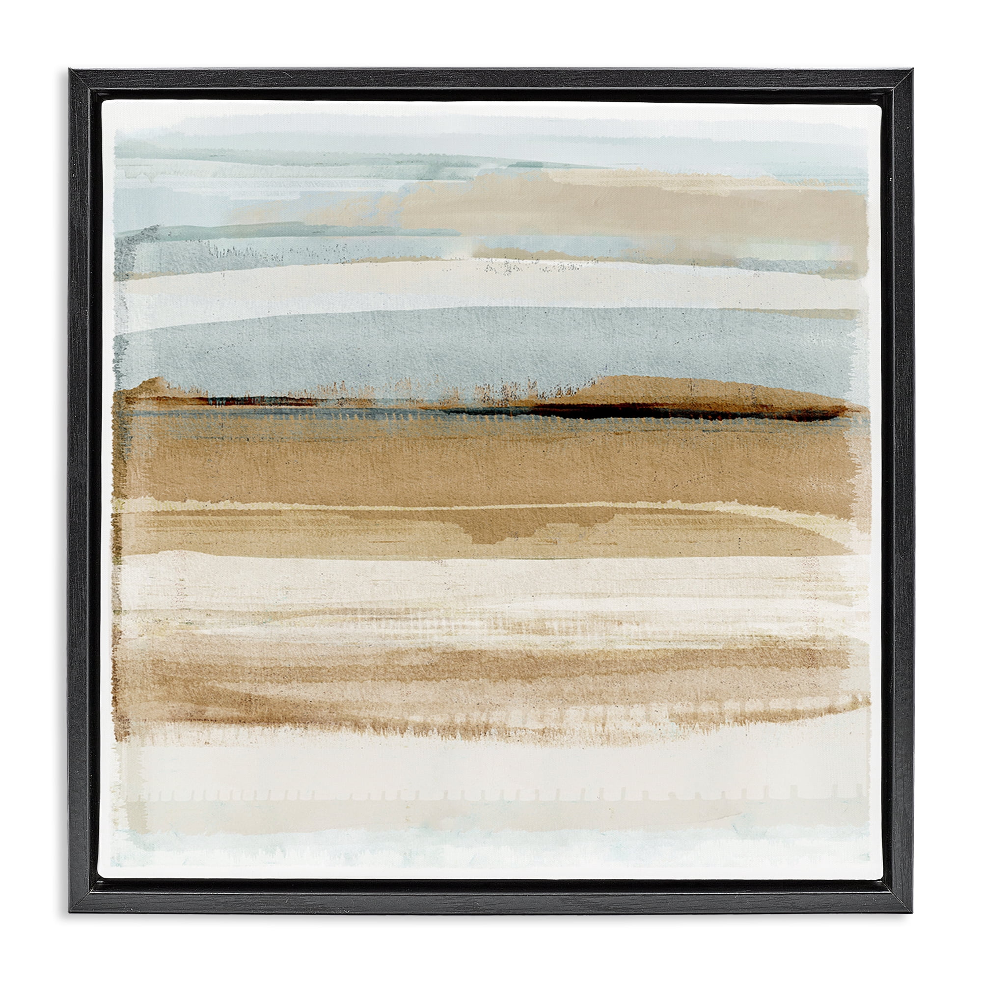 Stupell Industries Winter Sands Abstraction Abstract Painting Black Floater Framed Canvas Art Print Wall Art, 25 x 25