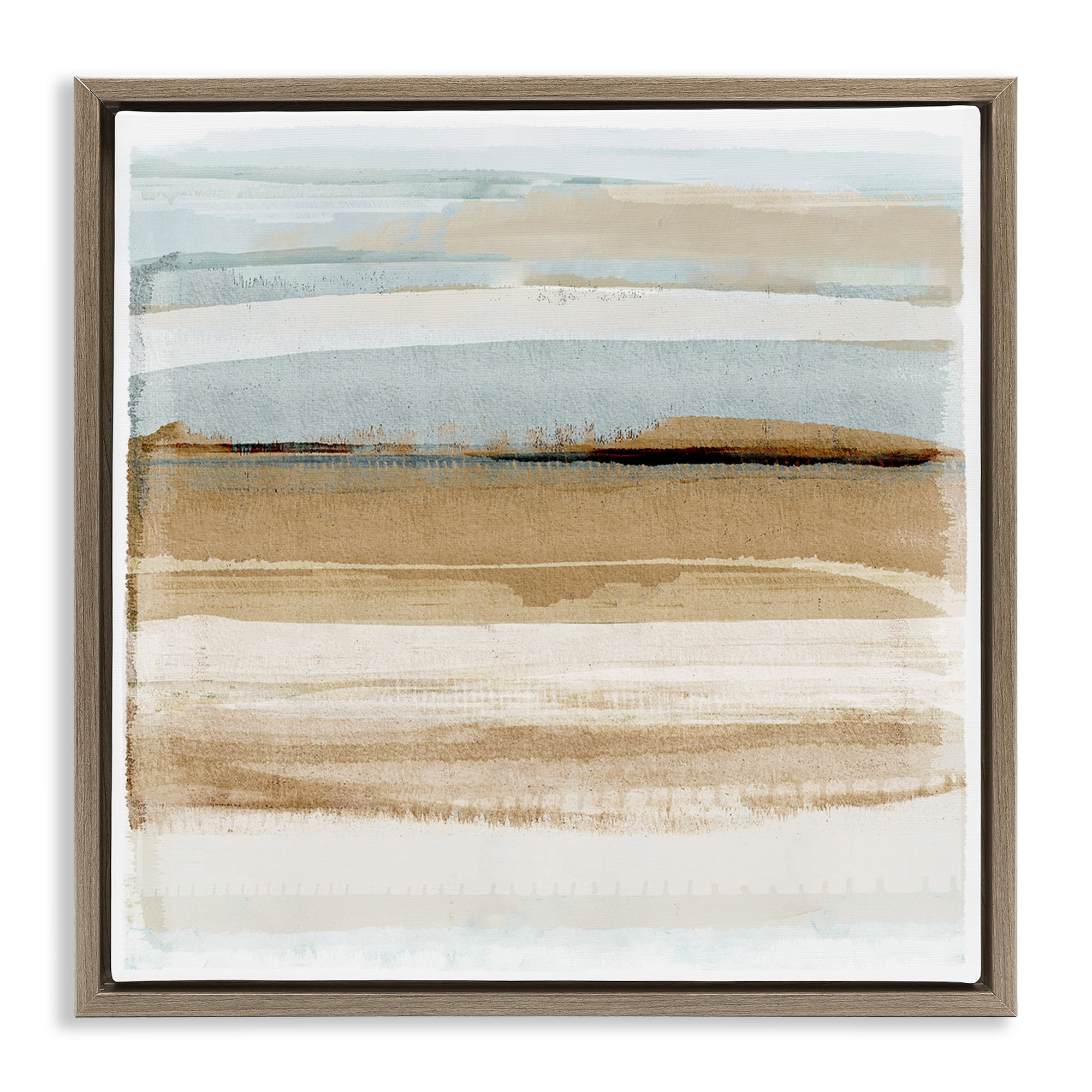 Stupell Industries Winter Sands Abstraction Abstract Painting Brown Floater Framed Canvas Art Print Wall Art, 25 x 25