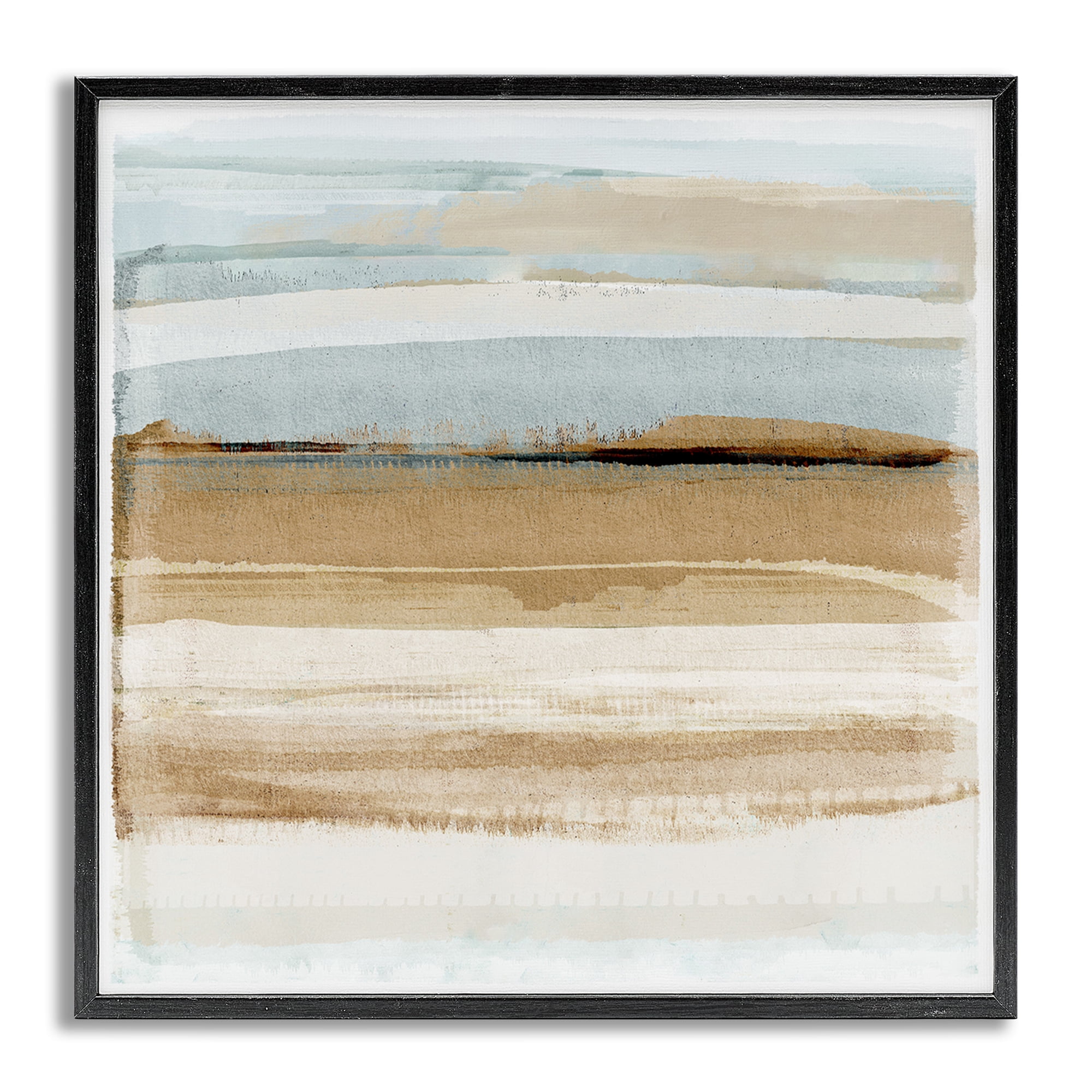 Stupell Industries Winter Sands Abstraction Abstract Painting Gray Framed Art Print Wall Art, 24 x 24