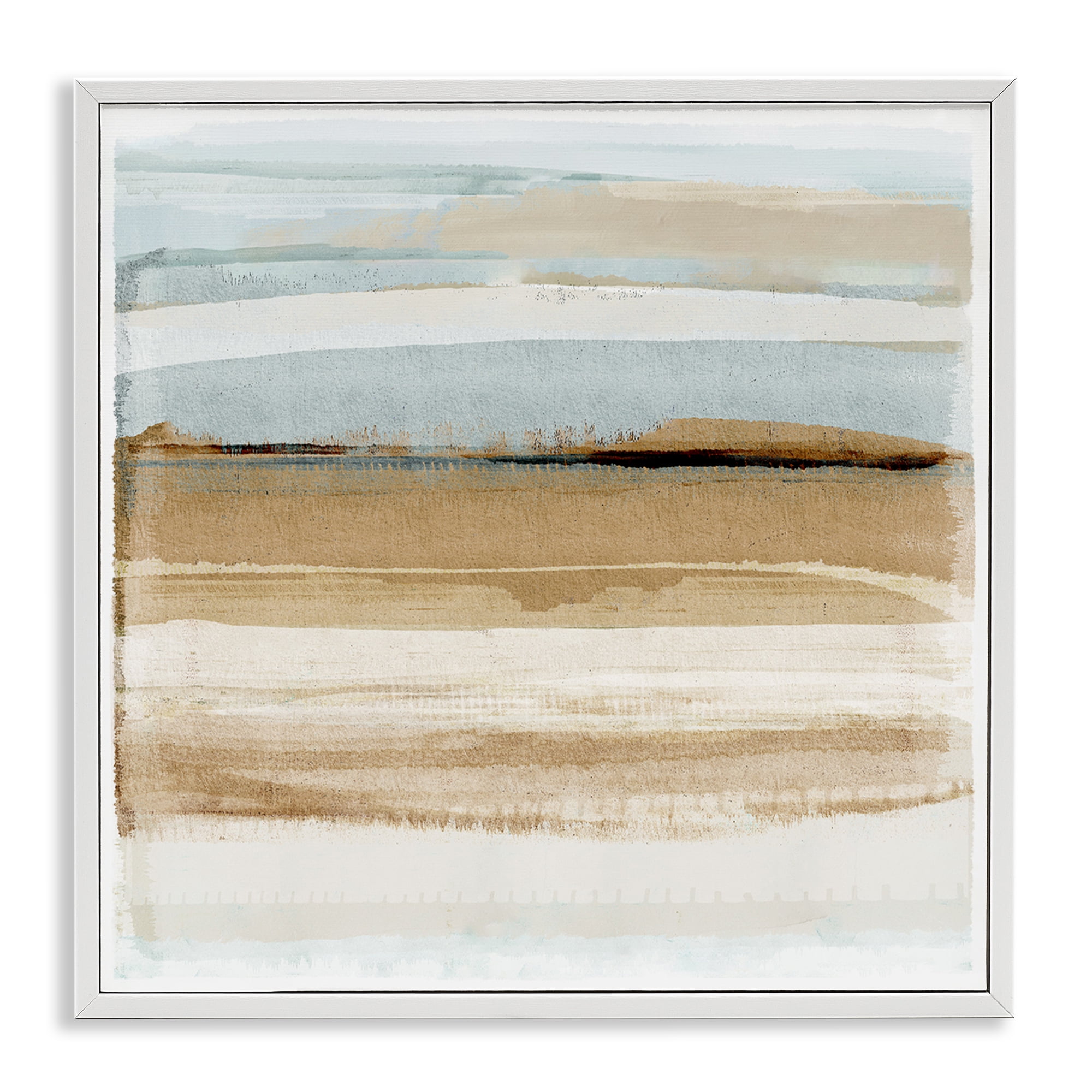 Stupell Industries Winter Sands Abstraction Abstract Painting White Framed Art Print Wall Art, 17 x 17