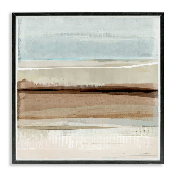 Stupell Industries Winter Sands Pattern Abstract Painting Black Framed Art Print Wall Art, 12 x 12