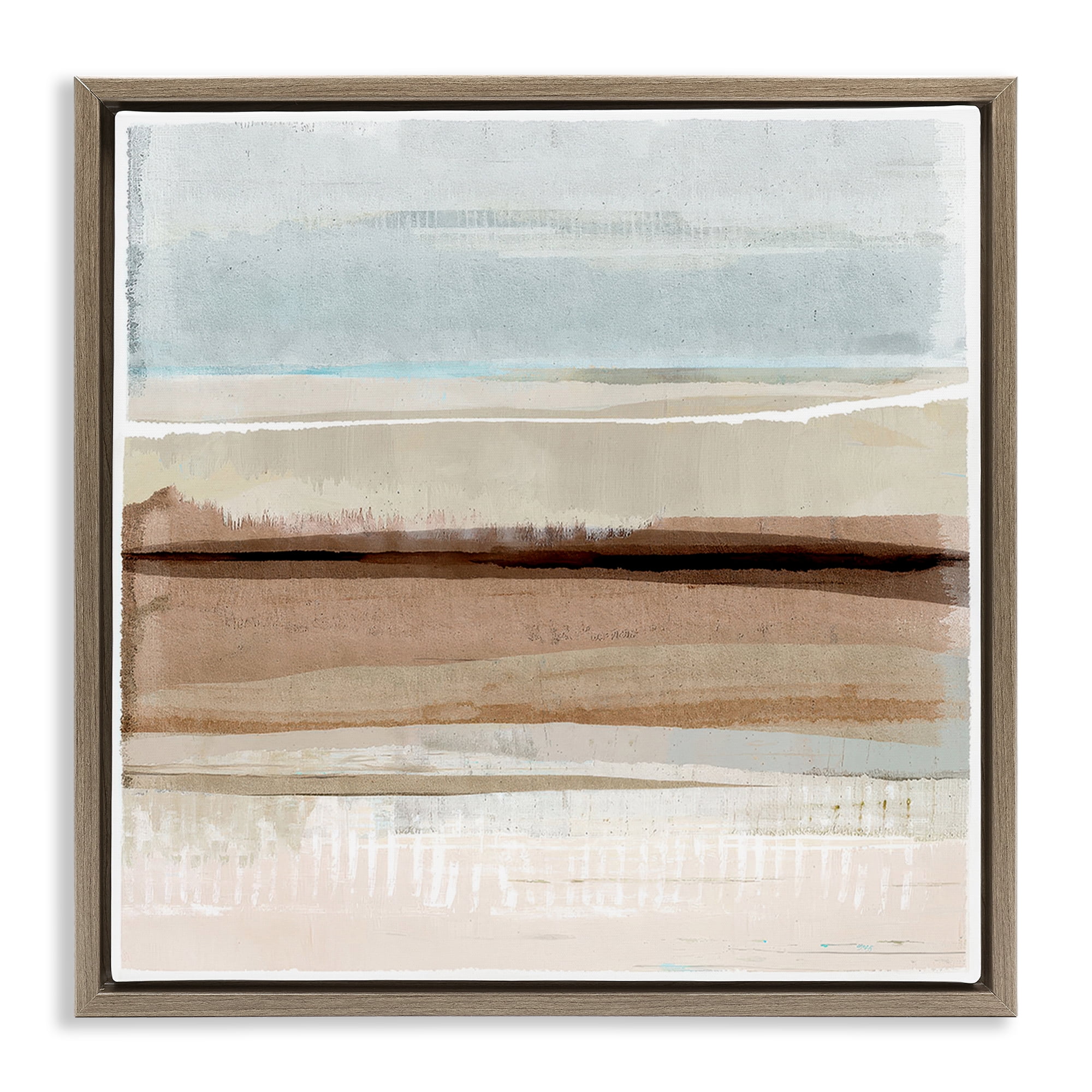 Stupell Industries Winter Sands Pattern Abstract Painting Brown Floater Framed Canvas Art Print Wall Art, 25 x 25