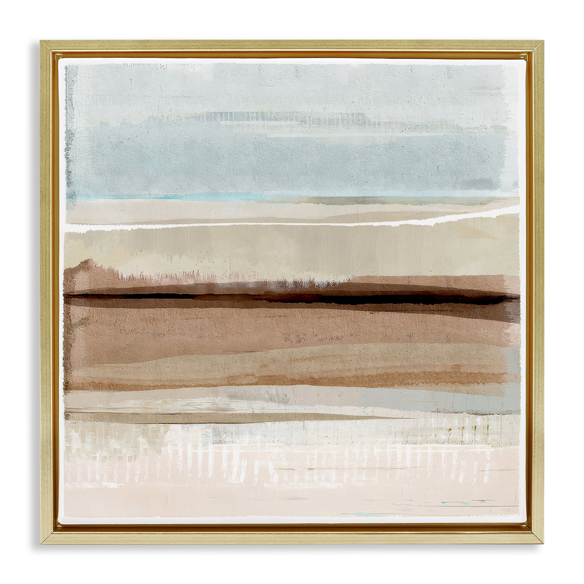 Stupell Industries Winter Sands Pattern Abstract Painting Gold Floater Framed Canvas Art Print Wall Art, 18 x 18