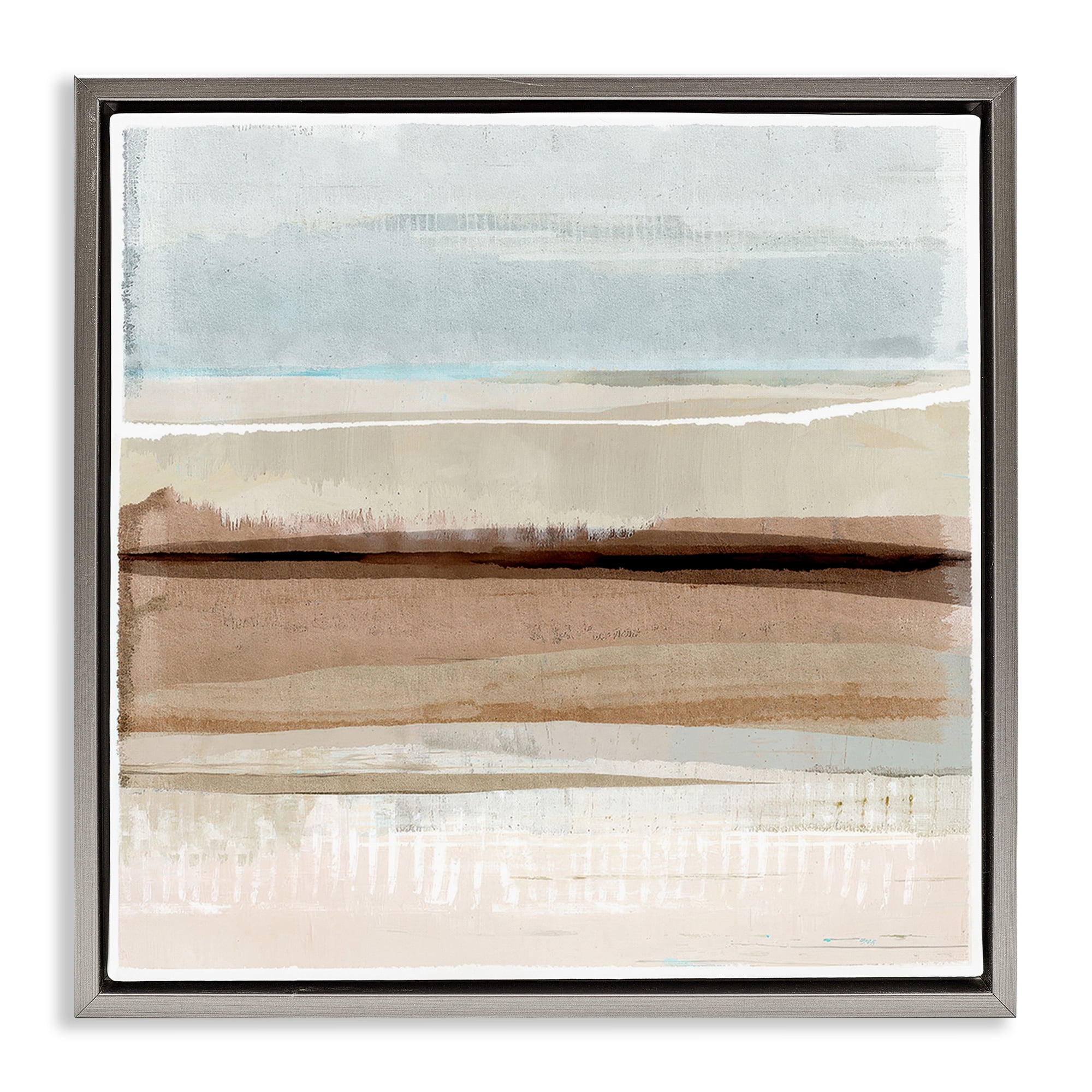Stupell Industries Winter Sands Pattern Abstract Painting Gray Floater Framed Canvas Art Print Wall Art, 18 x 18