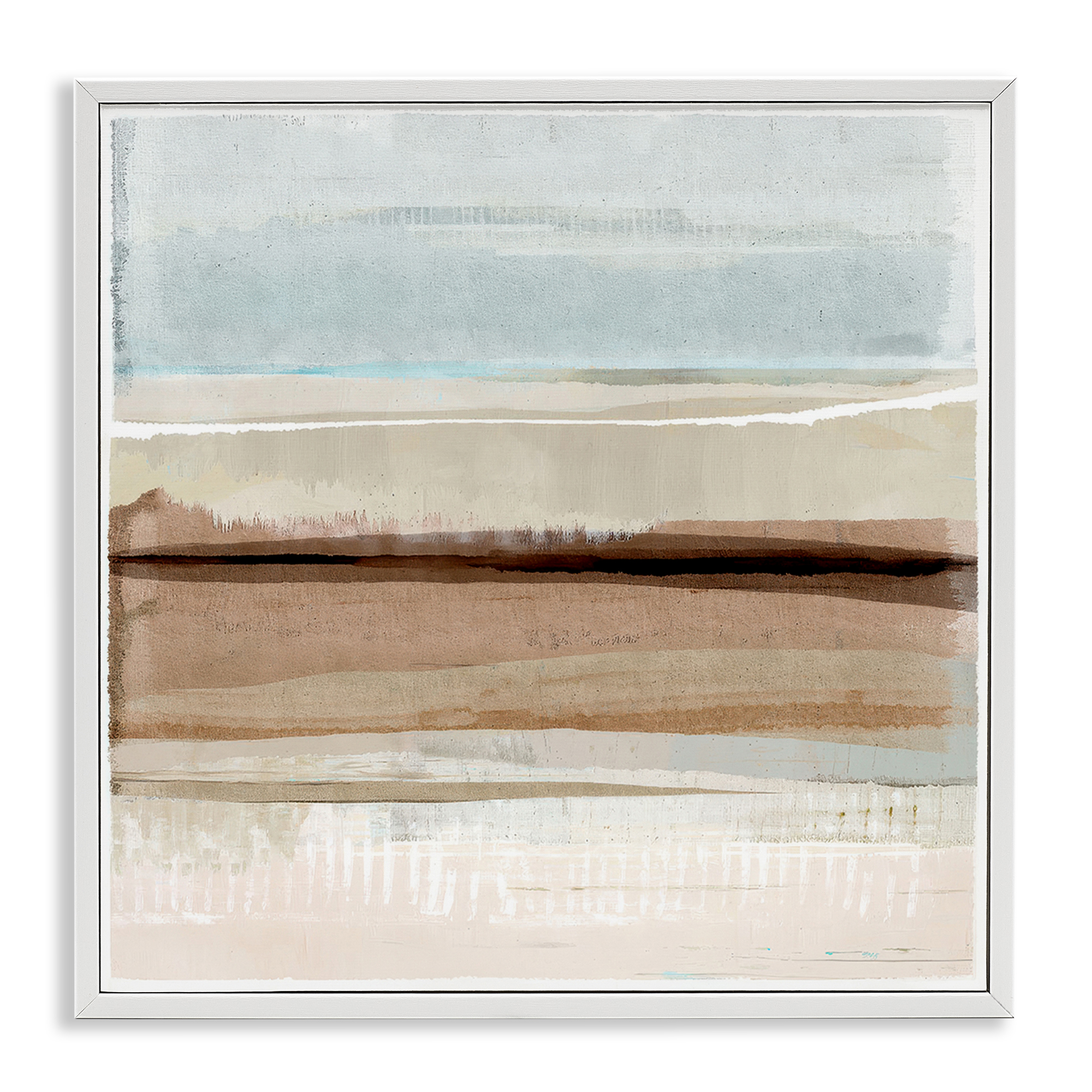 Stupell Industries Winter Sands Pattern Abstract Painting White Framed Art Print Wall Art, 24 x 24