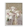 thumbnail image 1 of Stupell Industries Winter Sheep Trio Farm Animals Holiday Painting White Framed Art Print Wall Art, 1 of 5