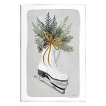 Stupell Industries Winter Skates & Pinecone Botanical & Floral Painting Unframed Art Print Wall Art, 10 x 15