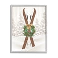thumbnail image 1 of Stupell Industries Winter Skis Holiday Wreath Graphic Art Gray Framed Art Print Wall Art, Design by Jennifer Pugh, 1 of 7