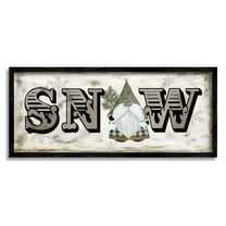 Stupell Industries Winter Snow Holiday Gnome Graphic Art Black Framed Art Print Wall Art, Design by Livi Finn