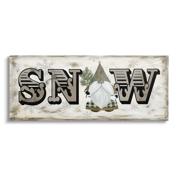 Stupell Industries Winter Snow Holiday Gnome Graphic Art Gallery Wrapped Canvas Print Wall Art, Design by Livi Finn