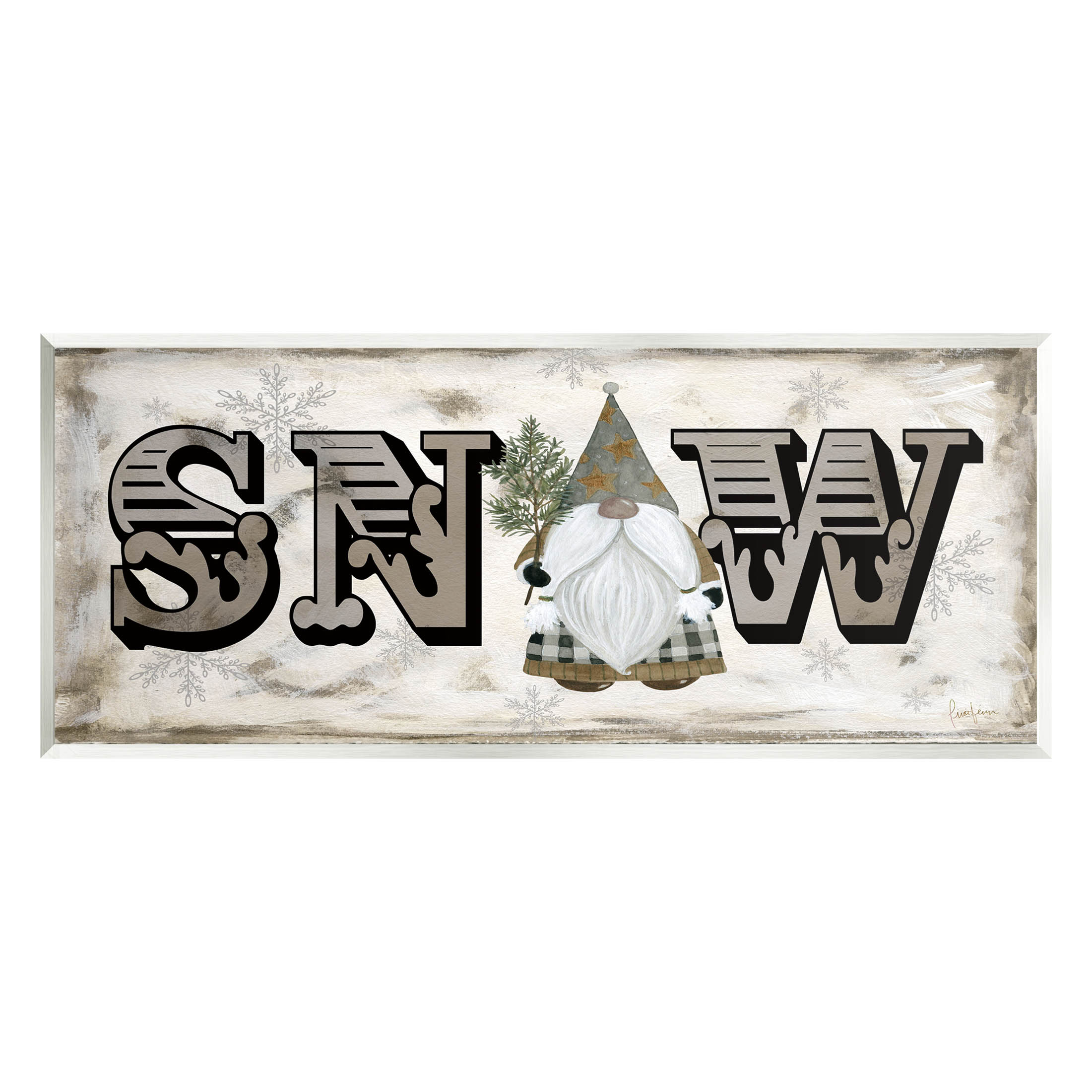 Stupell Industries Winter Snow Holiday Gnome Graphic Art Unframed Art Print Wall Art, Design by Livi Finn