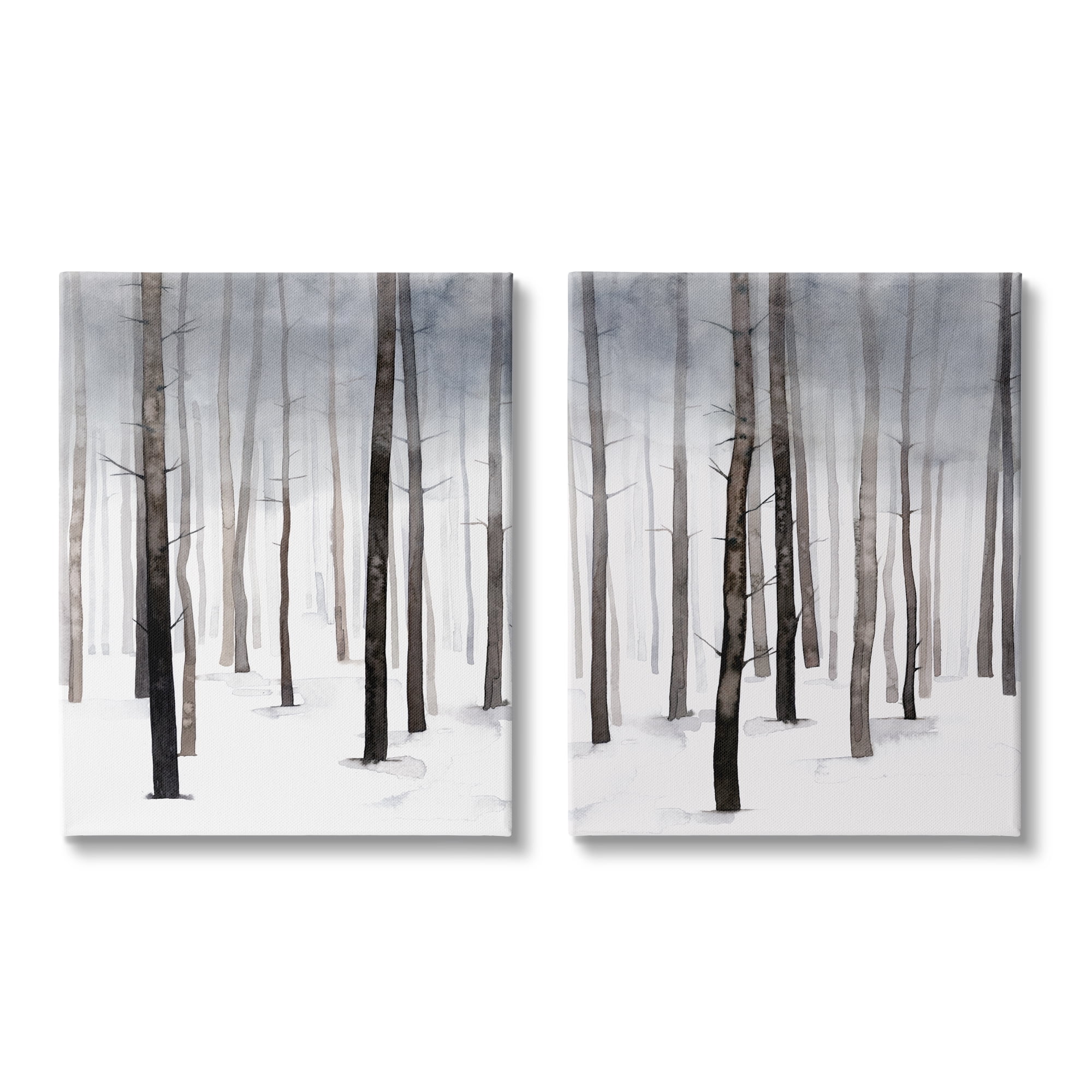 Stupell Industries Winter Snow Tree Forest Haze Eerie Cold Canvas Wall Art, 16 x 20