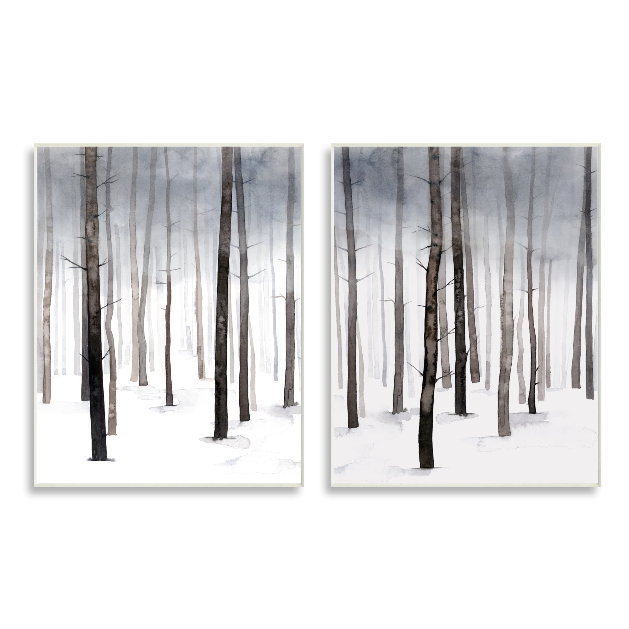 Stupell Industries Winter Snow Tree Forest Haze Eerie Cold Wall Plaque, 10 x 15, Design by Grace Popp